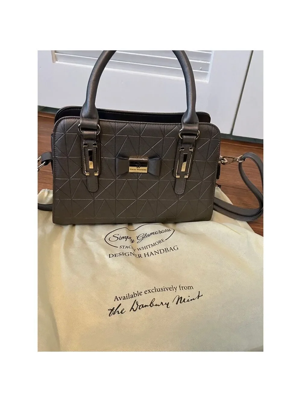 Stacey Whitmore Everyday Elegance Silver Gray Purse Danbury Mint NWOT